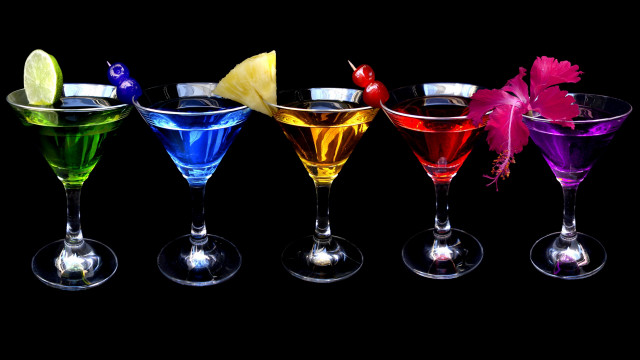 Colorful cocktail glasses lime garnish #2 free wallpaper for desktop - medium preview image