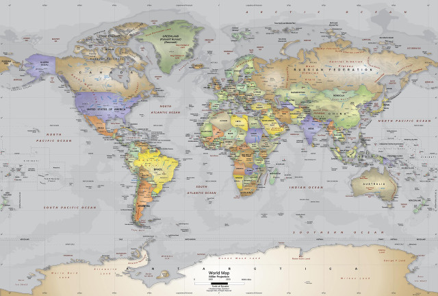 World map countries cities jigsaw free wallpaper for desktop - medium preview image
