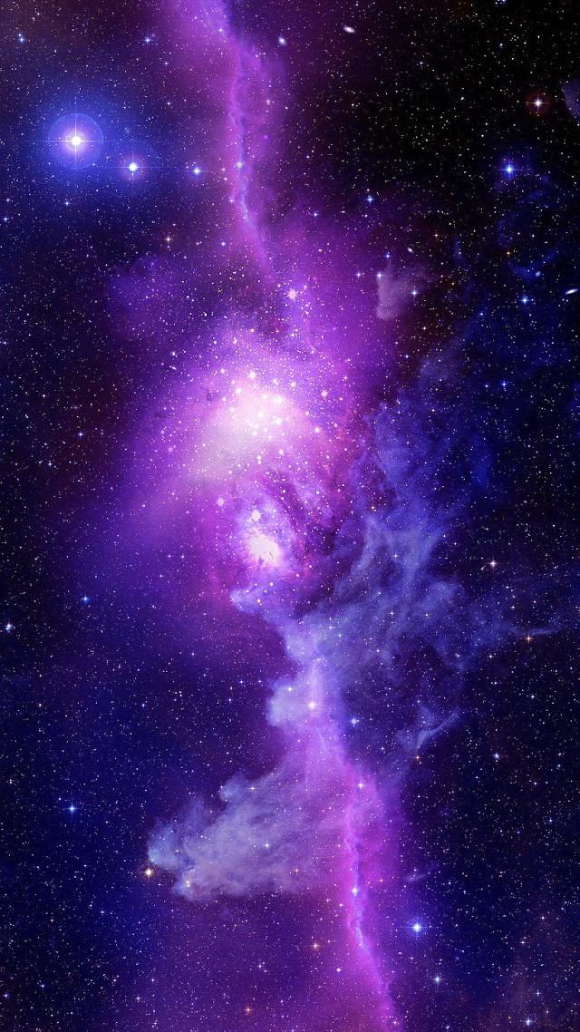 Purple blue space stars lightning free wallpaper for mobile - medium preview image