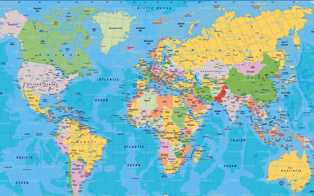 World map countries cities red free wallpaper for desktop - medium preview image