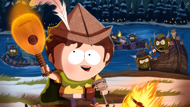 Cartoon character campfire boat instrument free wallpaper for desktop - medium preview image