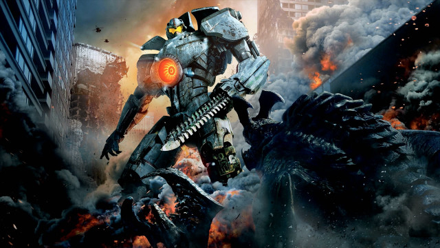 Robot godzilla battle city destruction free wallpaper for desktop - medium preview image