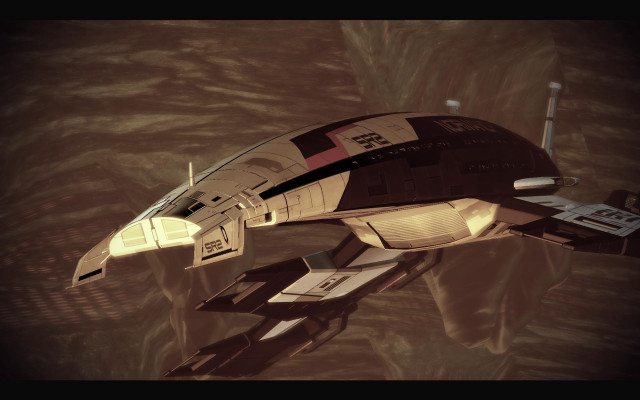 Futuristic space ship mountain clouds free wallpaper for desktop - medium preview image