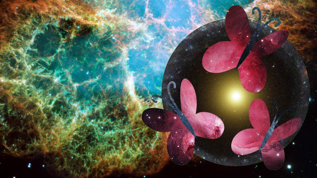 Butterfly cosmic star cluster aurora free wallpaper for desktop - medium preview image