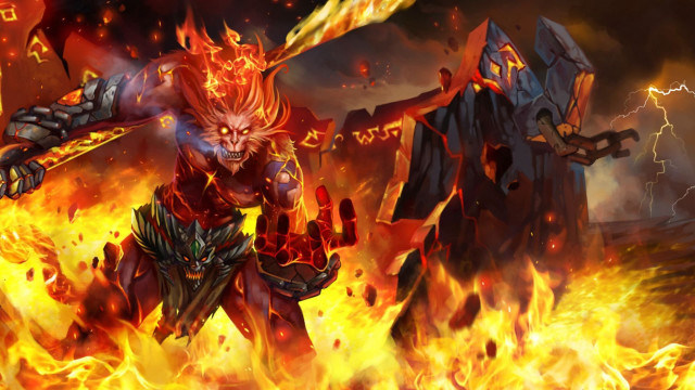 Demonic demon sword blazing scene free wallpaper for desktop - medium preview image