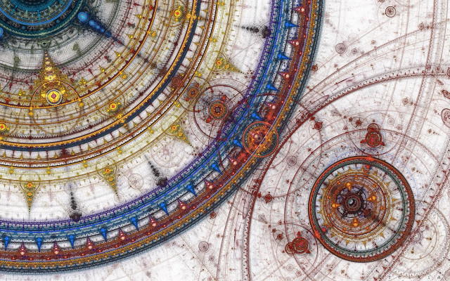 Mandelbrot fractal girls clock wings free wallpaper for desktop - medium preview image