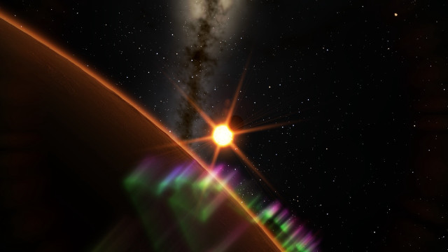 Bright star foreground dark sky free wallpaper for desktop - medium preview image