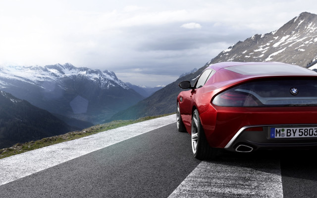 Red sports car mountain road #14 free wallpaper for desktop - medium preview image