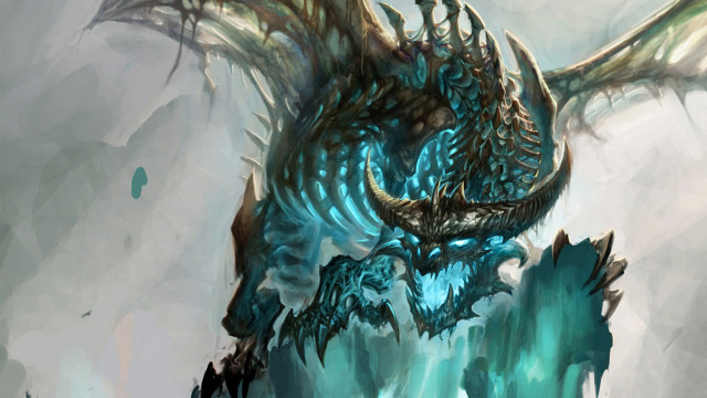 Dragon blue eyes large head free wallpaper for desktop - medium preview image