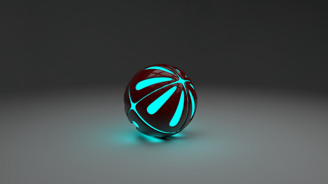 Glowing ball blue light gray free wallpaper for desktop - medium preview image