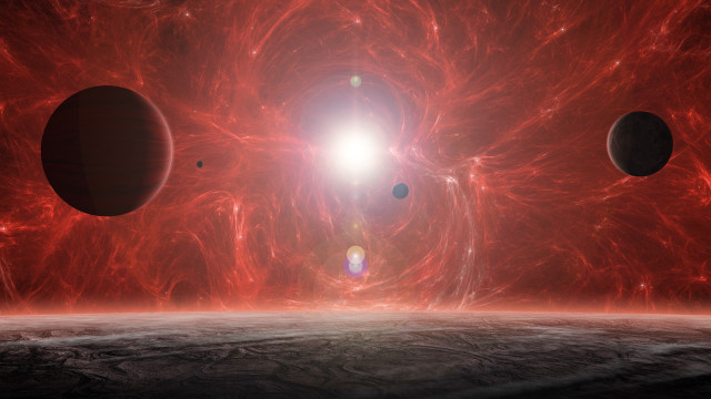 Redspace blackhole energyorb glowing sun free wallpaper for desktop - medium preview image