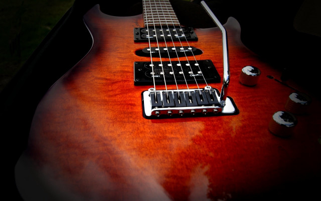 Guitar red black white pickup free wallpaper for desktop - medium preview image