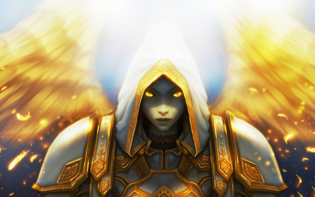 Angel hooded wings fiery glowing free wallpaper for desktop - medium preview image