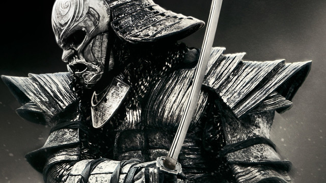 Knight sword helmet photorealism monochrome free wallpaper for desktop - medium preview image