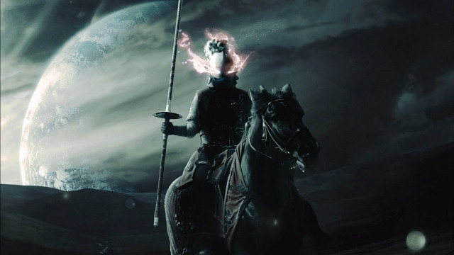 Afrofuturism horse rider moon night free wallpaper for desktop - medium preview image