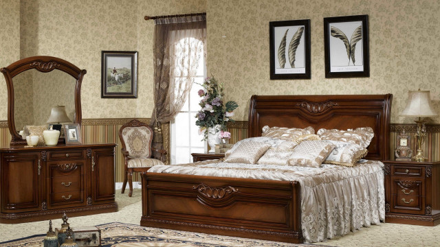 Bedroom bed dresser mirror chair free wallpaper for desktop - medium preview image