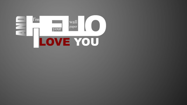 Hello love you gray paper free wallpaper for desktop - medium preview image