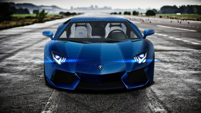 Blue sports car hood up #2 free wallpaper for desktop - medium preview image
