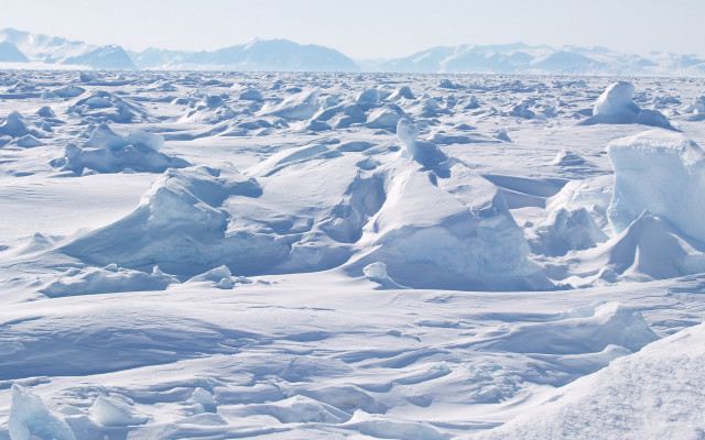 Snow mountains blue sky coastal free wallpaper for desktop - medium preview image