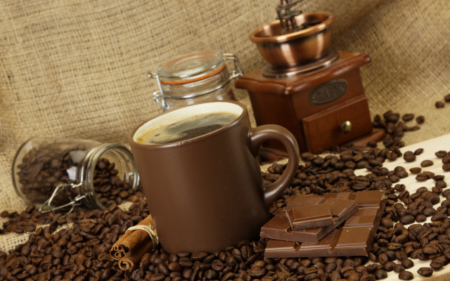 Coffee chocolate table stilllife morning free wallpaper for desktop - medium preview image