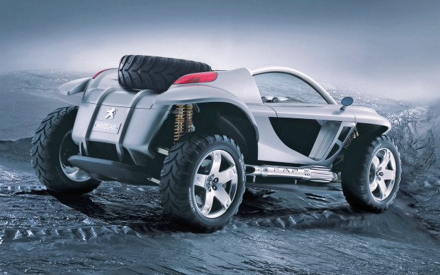 Silver vehicle rocky mountain cloudy free wallpaper for desktop - medium preview image