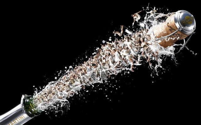 Champagne pour splash earth starry free wallpaper for desktop - medium preview image