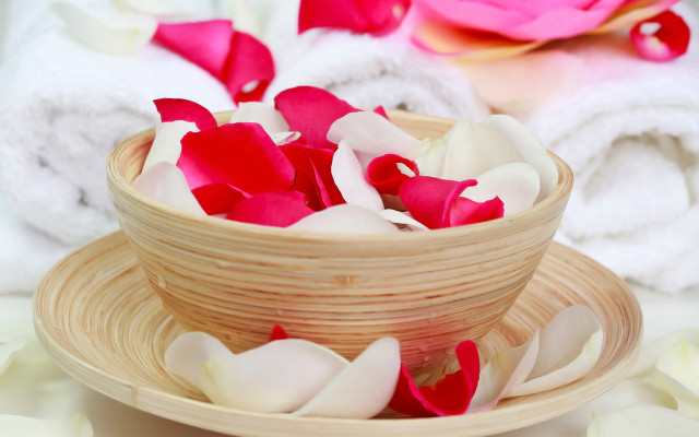 Bowl petals plate table towels free wallpaper for desktop - medium preview image