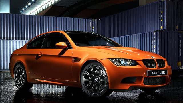 Bright orange car blue garage free wallpaper for desktop - medium preview image