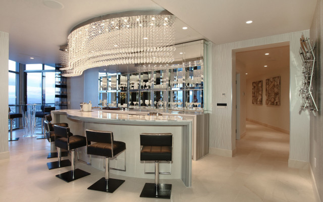 Bar chandelier chairs room window free wallpaper for desktop - medium preview image