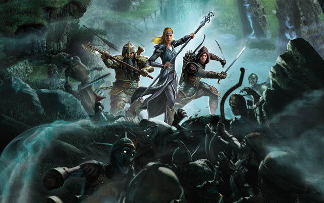 Forest people swords battle concept free wallpaper for desktop - medium preview image