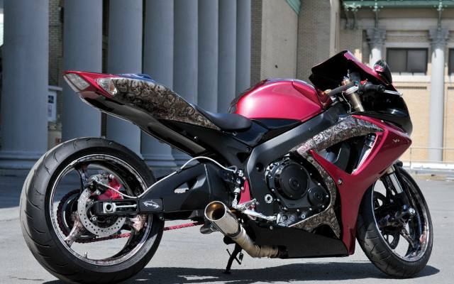 Red motorcycle building cobra puzzle free wallpaper for desktop - medium preview image