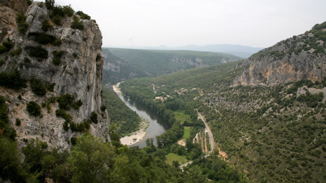 River valley mountains trees cloudy #2 free wallpaper for desktop - medium preview image