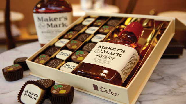 Chocolates whiskey marble table tablecloth free wallpaper for desktop - medium preview image