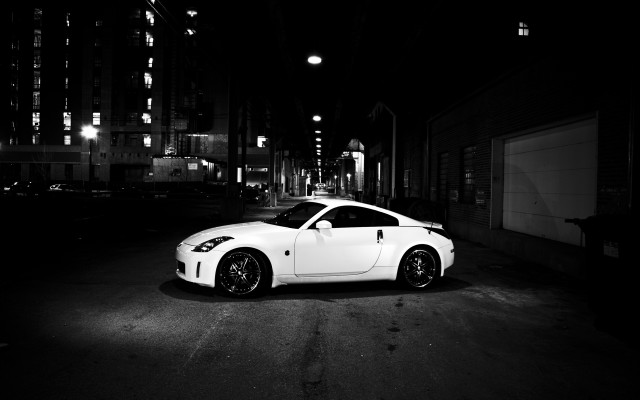 White sports car night city #11 free wallpaper for desktop - medium preview image