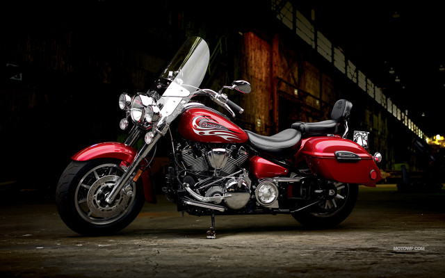 Red motorcycle dark room black #9 free wallpaper for desktop - medium preview image