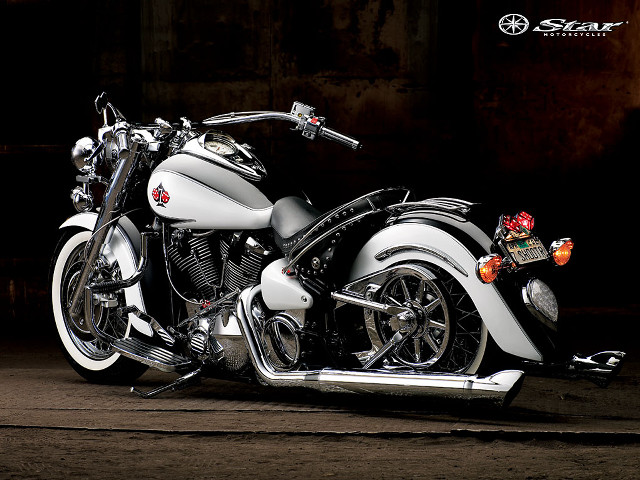 White motorcycle garage black background free wallpaper for desktop - medium preview image