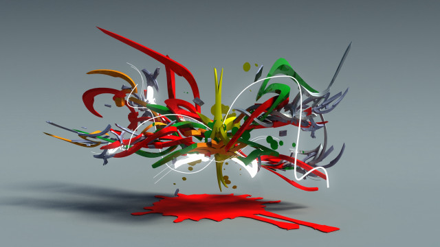 Colorful floating gray red paint free wallpaper for desktop - medium preview image