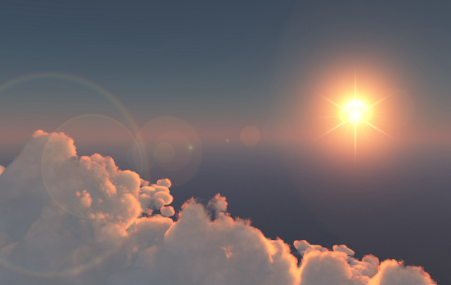 Sun skyline plane lens flare free wallpaper for desktop - medium preview image