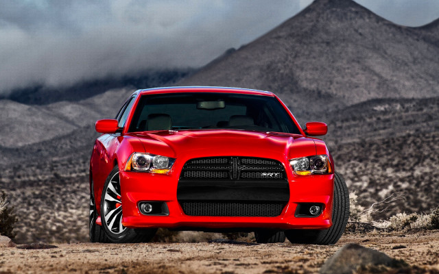 Red car mountain clouds tilt free wallpaper for desktop - medium preview image