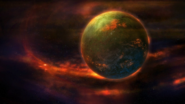 Planet star background red blue free wallpaper for desktop - medium preview image
