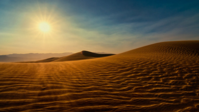 Desert sun hills blue sky free wallpaper for desktop - medium preview image