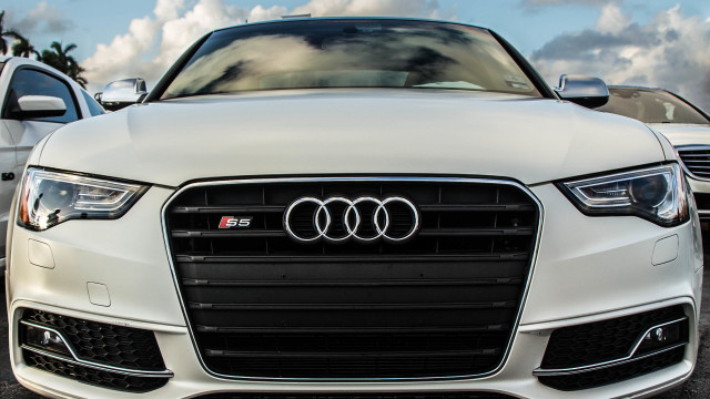 White car parking lot clouds #2 free wallpaper for desktop - medium preview image