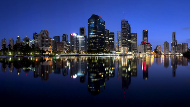 Australian tonalism cityscape reflection night free wallpaper for desktop - medium preview image