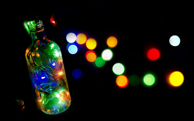Bottle lights glowing moon earth free wallpaper for desktop - medium preview image