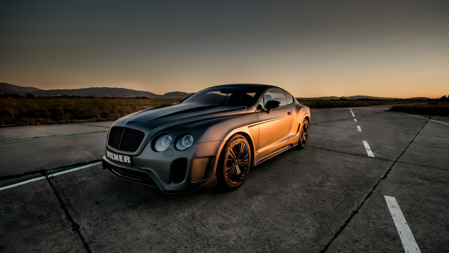Car sunset field hills 3D free wallpaper for desktop - medium preview image