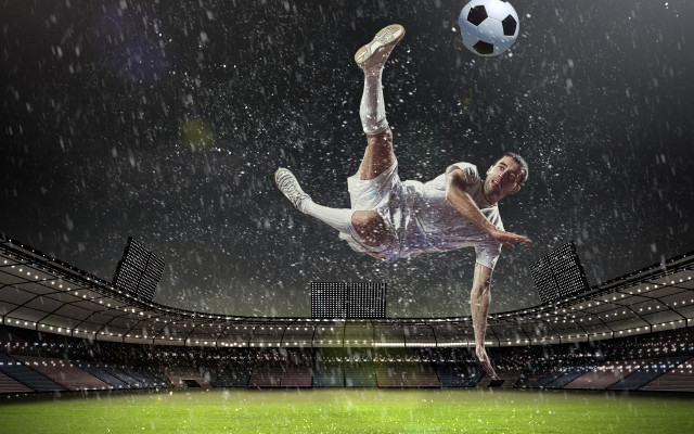Soccer kick rain stadium aliens free wallpaper for desktop - medium preview image