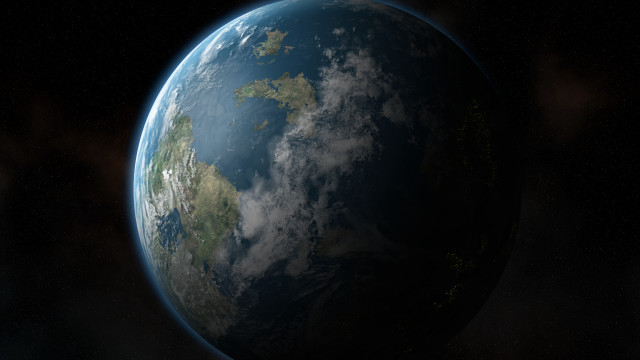 Earth space aurora moon stars free wallpaper for desktop - medium preview image