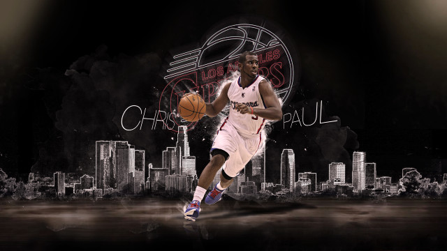 Basketball player running city background free wallpaper for desktop - medium preview image