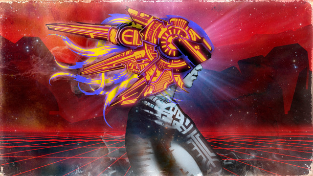 Cyberpunk afrofuturism android aurora space free wallpaper for desktop - medium preview image