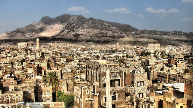 City mountain blue sky clouds free wallpaper for desktop - medium preview image